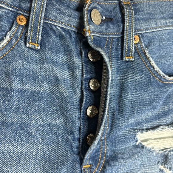 Levi’s 501 ladies cutoff western denim shorts fly button size 25 - Picture 6 of 9